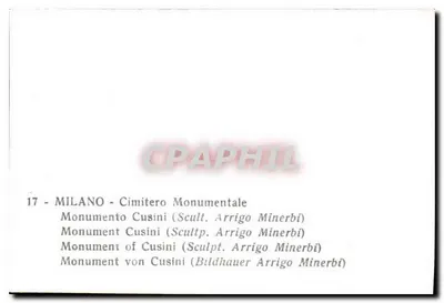 Monumento Cusini — Cmentarz Pamiętnikowy w Mediolanie — Rzeźba Arrigo Minerbi — Rewers