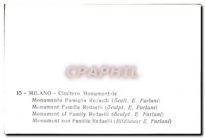 Monument rodziny Redaelli — Mediolan — Rzeźba Ercole Furlani — Rewers