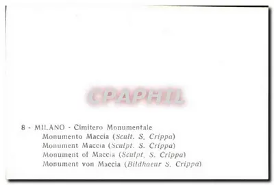 Monumento Maccia — Cimitero Monumentale, Milão — Escultura de S. Crippa — Verso