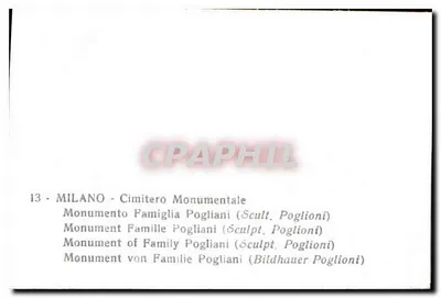 Monument rodzinny Pogliani — Mediolan — rzeźba Poglionini — Rewers