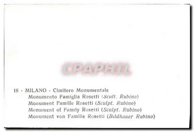 Monument rodziny Rosetti — Mediolan — Rzeźba Rubino — Rewers