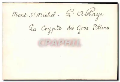 Monte-Santo-Michel - A Abadia - A Cripta dos Grandes Pilares — Verso