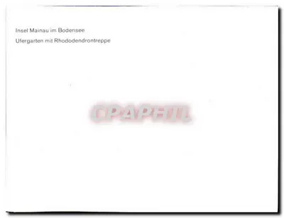 Wyspa Mainau w jeziorze Bodensko — ogród brzegowy z schodami z rododendronów — Rewers