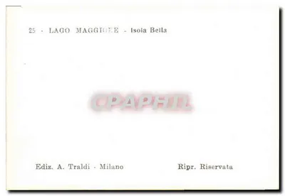 Lago Maggiore — Ilha Bella — Edição A. Traldi, Milão — Verso