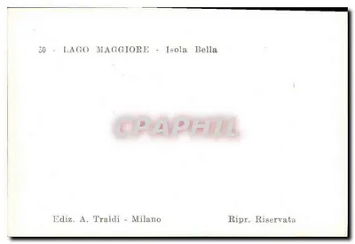 Lago Maggiore — Isla Bella — Edición A. Traldi, Milán — Reverso