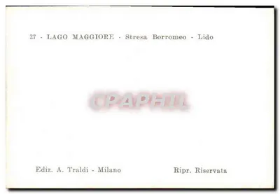 Borromeo - Lido — Lago Maggiore — Ed. A. Traldi, Milaan — Achterkant