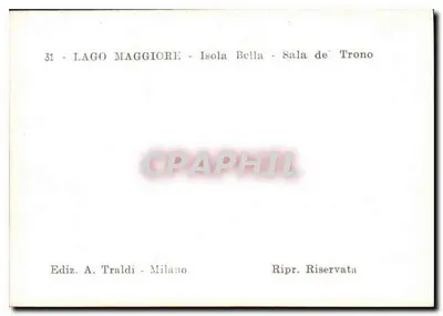 Isla Bella - Sala de los Tronos — Editor A. Traldi, Milán — Reverso