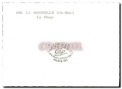 La Rochelle — A Praia — Editora: Ladyca Cartes Postales, Paris — Verso