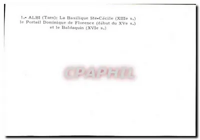 Albi — Bazylika św. Cecylii (XIII w.), portal dominikański z Florencji (początek XV w.) i baldachim (XVI w.) — — Rewers