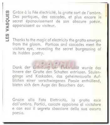 Les Vasques — Gruta iluminada — Editor não visível — Verso