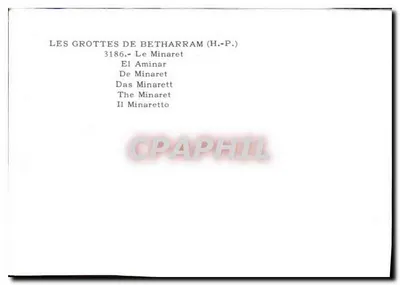 Jaskinie Betharram — El Aminaret — Jove — Rewers