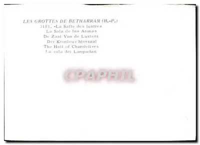 Jaskinie Betharram — Sala Lustrowa — H.P. nr 3181 — Rewers