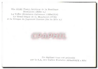Albi (Tarn) — Wnętrze Bazyliki św. Cecylii — Organie i fresk Ostatniego Sądu — Rewers