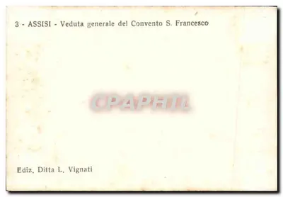 Assisi — Vista geral do Convento Santo Francisco — Ditta L. Vignati — Verso
