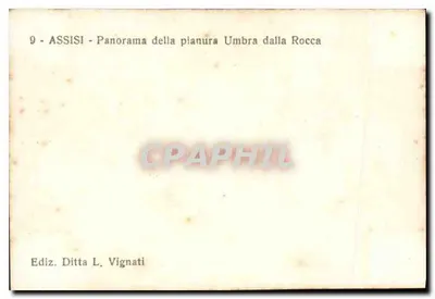 Assisi — panorama równiny umbryjskiej z Rocca — Ditta L. Vignati — Rewers