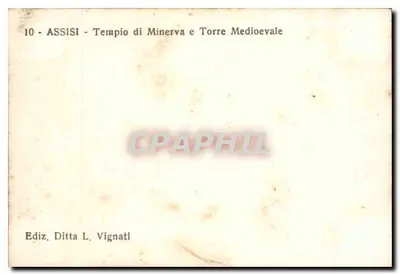 Assisi — Tempio di Minerva e Torre Medioevale — Ditta L. Vignati — Rewers