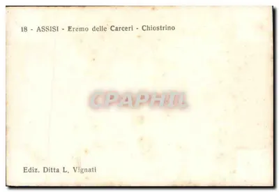 Assisi — Erymit z Carceri — Wydawca L. Vignati, nr 18 — Rewers