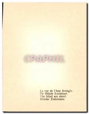 Ulica Ślepego Ośla — Bruksela — wydawca A. Baudou — Rewers