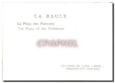 La Baule — A Praça dos Palmeiros — Edições de Luxo « Estel » — Verso