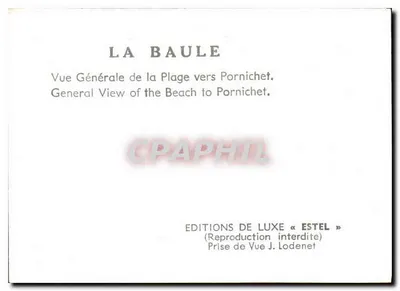 La Baule — Vista generale della spiaggia verso Pornichet — Edizioni di Lusso « Estel » — Verso