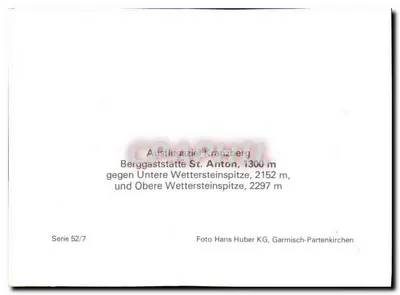 Pousada de Montanha de St. Anton — Kranzberg, Garmisch-Partenkirchen — Graphphil — Verso