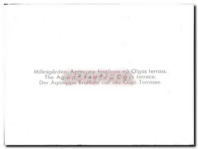 Millesgården — Fonte de Agañippe na terraça de Olga — editor desconhecido — Verso