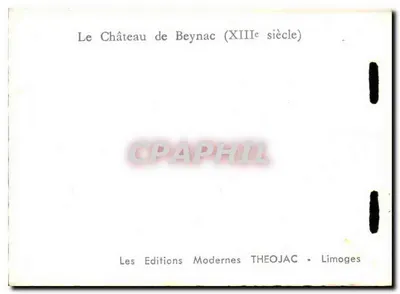 O Castelo de Beynac — Século XIII — Les Éditions Modernes THEOJAC - Limoges — Verso