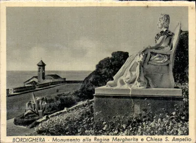 Bordighera - Monumento à Rainha Margarida e Igreja de S. Ampelio