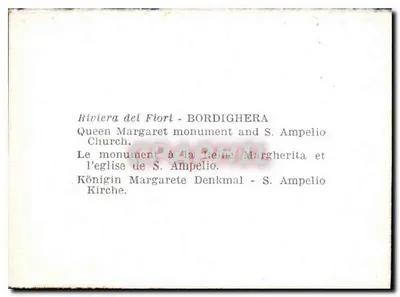 Bordighera - Monumento à Rainha Margarida e Igreja de S. Ampelio — Verso