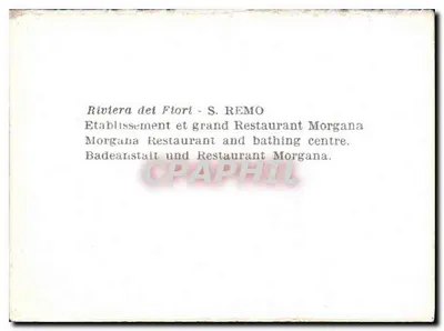 Sanremo - Bagni e Gran Ristorante Morgana — Riviera dei Fiori — Verso