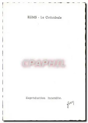 Reims - Catedral — vista da fachada gótica — reprodução proibida — Verso