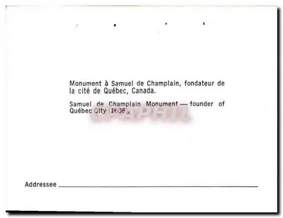 Monument do Samuela de Champlaina — założyciela miasta Quebec — Quebec, Kanada — Rewers