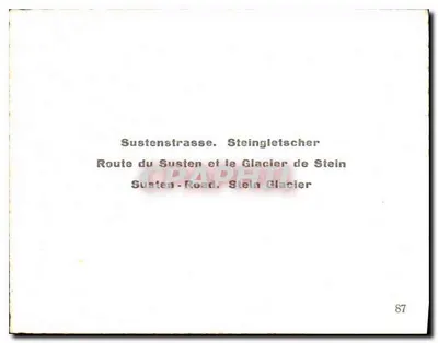 Trasa Susten i lodowiec Stein — Sustenstrasse. Steingletscher — GRAPEHIL 87 — Rewers