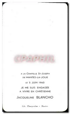 Joven novia rezando — dentro una capilla — editor Landel, n° 219, impresa en Italia — Reverso