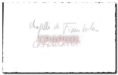 Kaplica Francalbala — Catamarca — tekst ręczny — Rewers