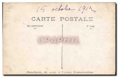 레이스 드레스를 입은 여성 — 식물 격자 앞에서 — Photo-Rapide, 44번 avenue de Cointure, Enghien-les-Bains — 뒷면