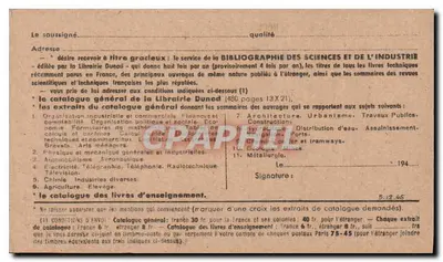 Carta postal editada pela Dunod — Editora Paris-6e — Verso