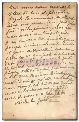 Kleine meisje — buiten — antieke ansichtkaart — Achterkant