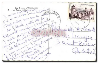 Gory Ollioules — La Roche taillée — wydawca nie widoczny — Rewers
