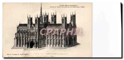 Igreja Real de Saint-Jean-d'Angély — Antiga igreja destruída pelos Calvinistas (1568) — Edit. H. Ro Jean d'Angély