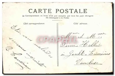 Stara pocztówka Royan, Przybycie statku z Bordeaux — Rewers