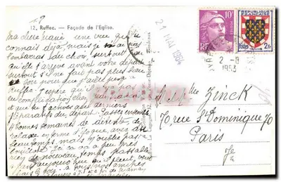 Igreja de Ruffec — fachada — M. CIGOGNE — Verso