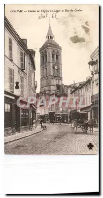 Cognac — Wieża kościoła św. Ligiera i Rue du Canton — wydawca nieznany, nr serii 66