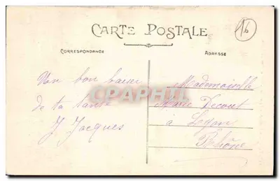 Cognac — Wieża kościoła św. Ligiera i Rue du Canton — wydawca nieznany, nr serii 66 — Rewers