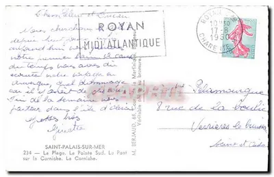Saint-Palais-sur-Mer — recordações de praia e falésia — editor Tito — Verso