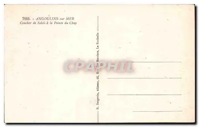 Zachód słońca na Punkcie Chay — Angoulins-sur-Mer — R. Bergevin, wydawca — Rewers