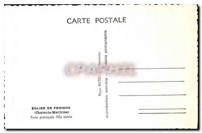 Igreja de Fenieux — Porta principal — Foto BESTEL, Charente-Maritime — Verso