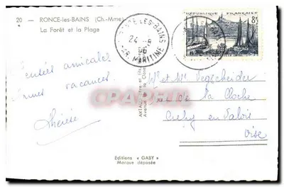 Praia de Ronce-les-Bains — vista da floresta — Éditions Gaby — Verso