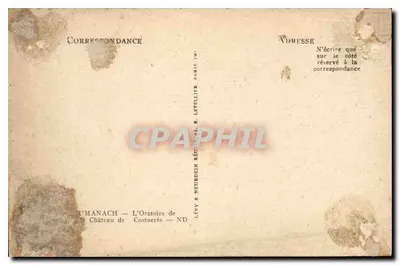 Het Oratorium van Costaerès — Kasteel van Costaerès — Uitgever Lévy & Neurdein, Parijs — Achterkant