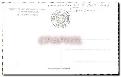Abbaye de Notre-Dame de Lérins — Wyspa Świętego Honorata — Cap — Rewers